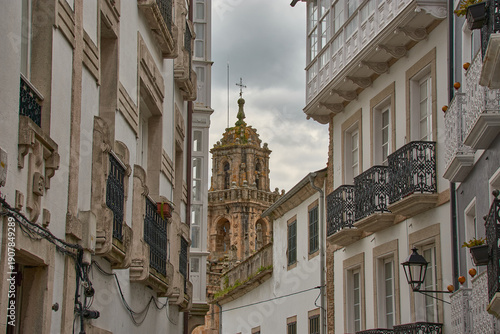 Facade of the majestic Mondonedo Cathedral in Lugo, Galicia, Spain, showcasing its architecture