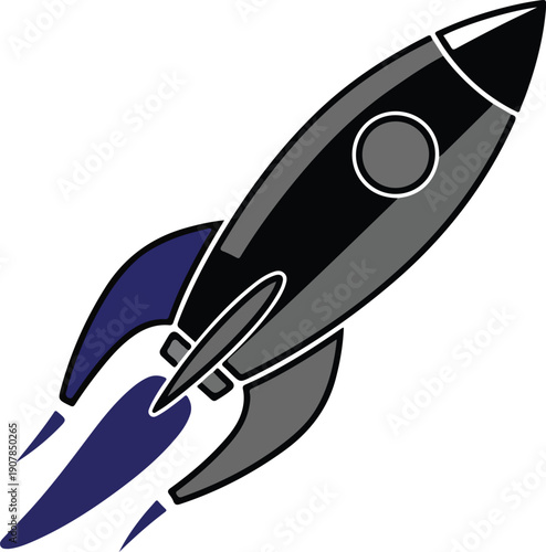 Rocket launch vector icon 