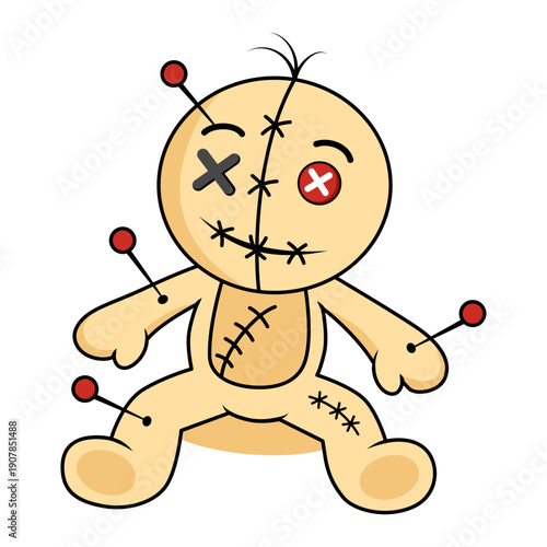 voodoo doll vector stock illustration