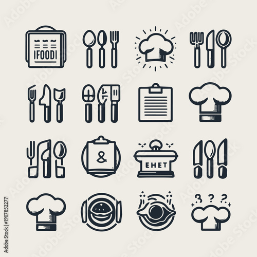 Icon set Hotel elements icon set vector