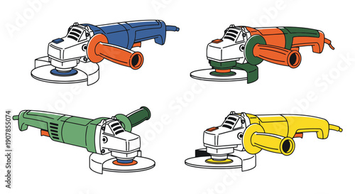 Angle Grinder Line art creative design