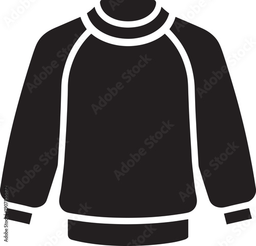 Casual Sweatshirt Pullover Silhouette Icon Vector for Fashion Apparel Clothing Store Branding Winter Wear and Sports Lifestyle Design