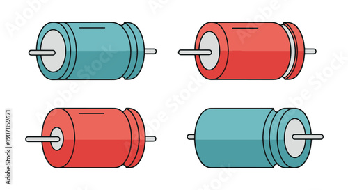 Capacitor Line art color unique design