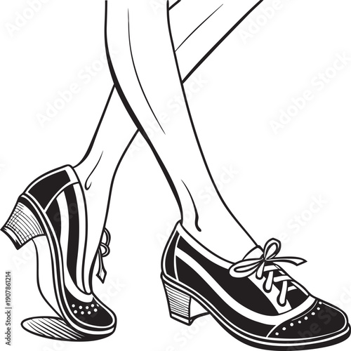 vector illustration of a female legs