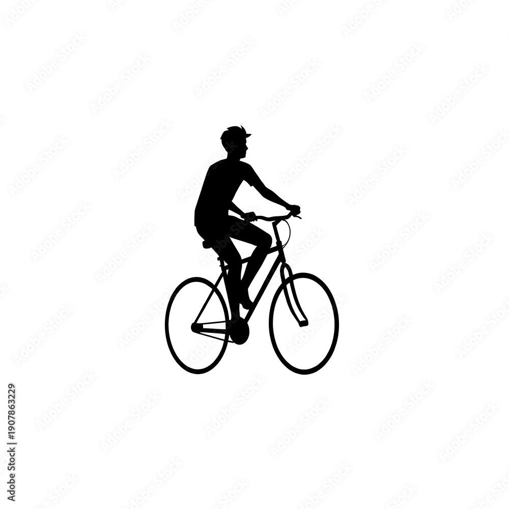 Naklejka premium silhouette of a cyclist