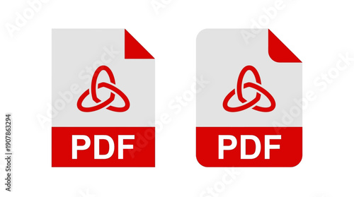 Two identical red PDF icons on a white background.