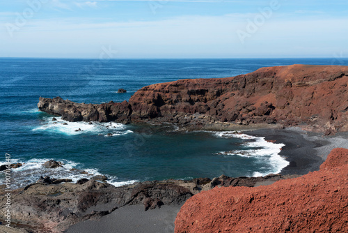 Lanzarote rocks ocean view, Canary islands, Spain
