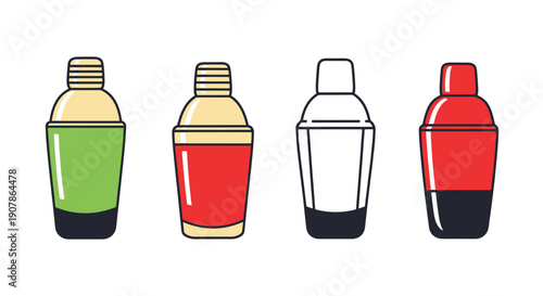 Cocktail Shaker Line color art clean design