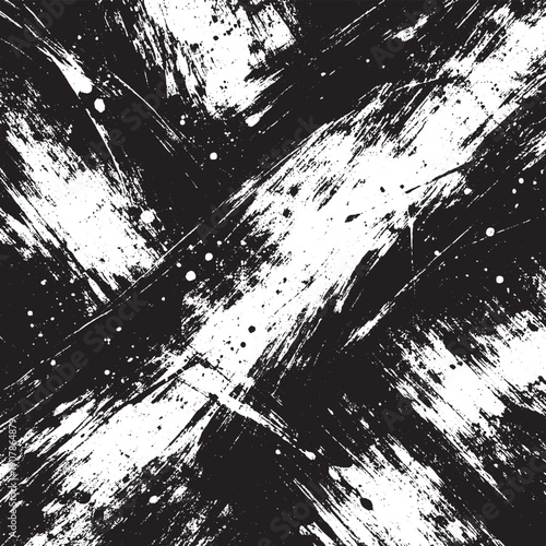 Wallpaper Mural Abstract Black and White Grunge Brush Texture Background with Rough Paint Strokes Torontodigital.ca