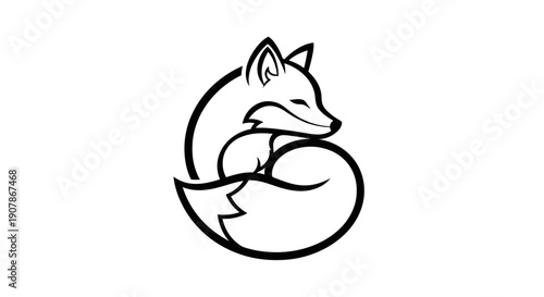 Stylized fox silhouette on white background