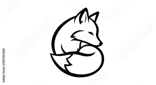 Stylized fox silhouette on white background