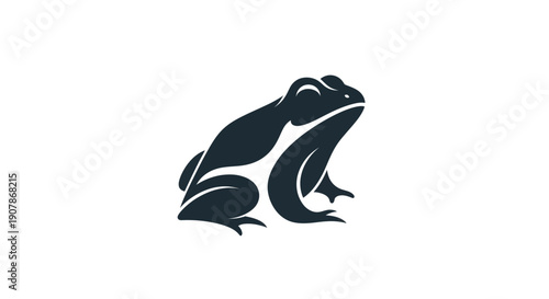 Stylized frog silhouette on white background