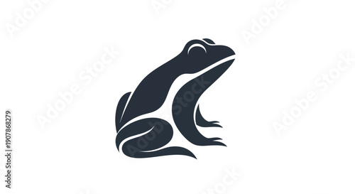 Stylized frog silhouette on white background