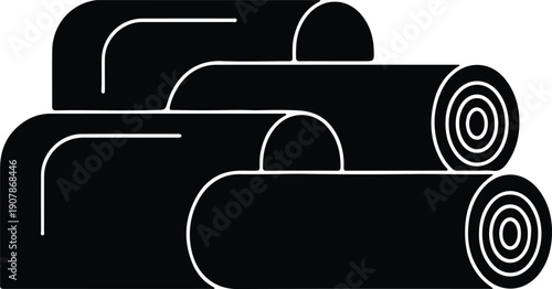 silhouette abstract rolls of material industrial textile abstract background vector design
