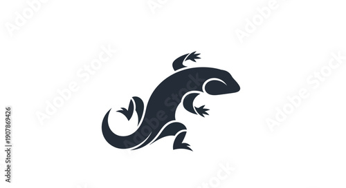 Stylized lizard silhouette vector design