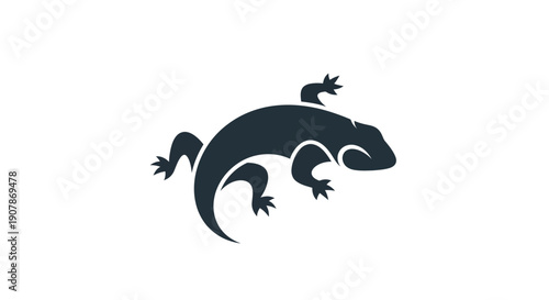 Stylized lizard silhouette vector design