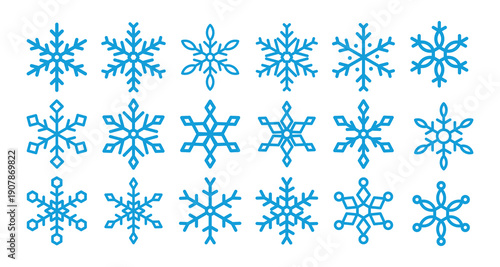Vector Set Snowflakes Decoration Christmas