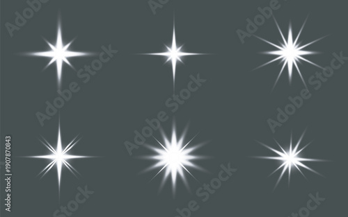 Light effect starburst collection shining starlight effects for design