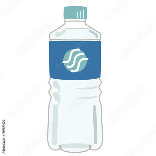 水が入ったペットボトルのイラスト
