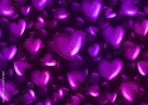 Purple, pink seamless hearts background wallpaper design