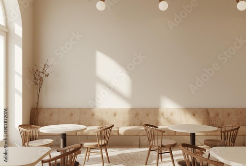 落ち着いた雰囲気の広々としたカフェ