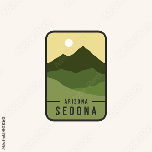 poster sedona arizona art  vector design illustration.