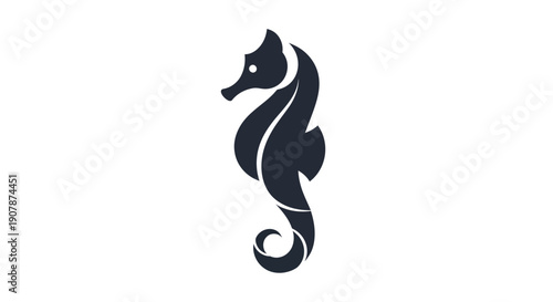 Stylized seahorse illustration on white background