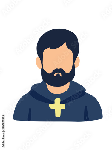 priest wearing traditional robe and cross