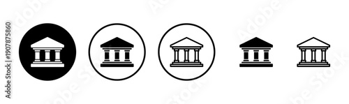 Bank icon logo design. Bank sign and symbol, museum, university