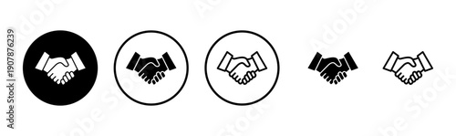 Handshake icon logo design. business handshake sign and symbol. contact agreement