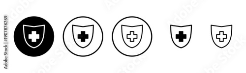 Health insurance icon logo design. Insurance health document sign and symbol