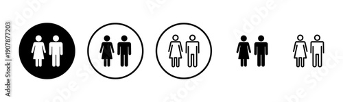 Man and woman icon logo design. male and female sign and symbol. Girls and boys