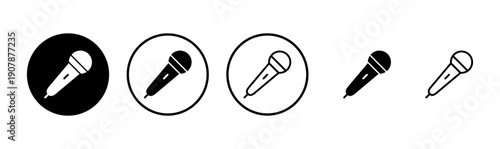 Microphone icon logo design. karaoke sign and symbol