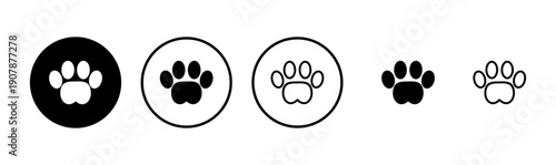 Paw icon logo design. paw print sign and symbol. dog or cat paw