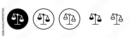 Scales icon logo design. Law scale icon. Justice sign and symbol