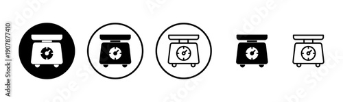 Scales icon logo design. Weight scale sign and symbol