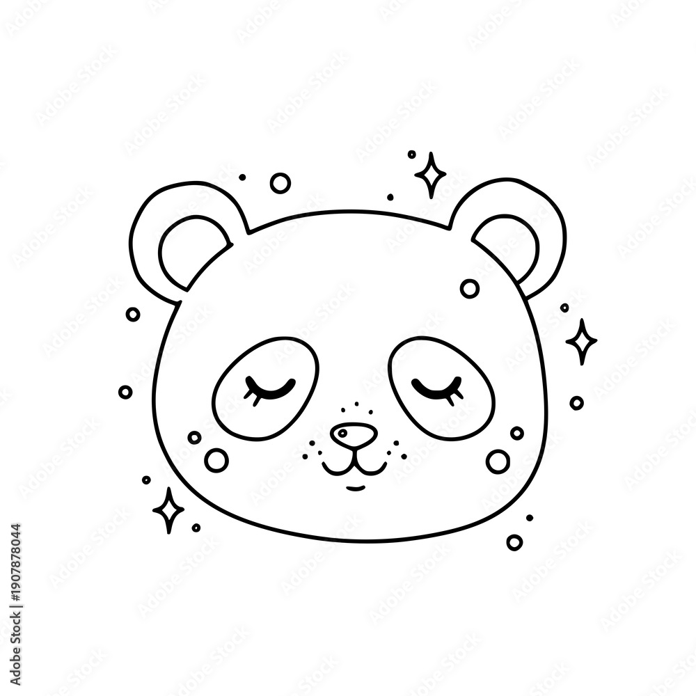 Obraz premium Cute Panda Face Illustration