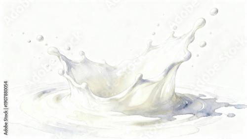 Clean Milk Splashes of white fresh milk isolated watercolor vector illustration svg