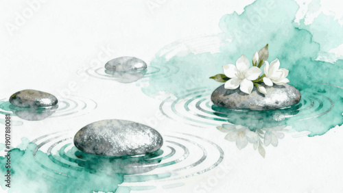 Water Rings Ripples of Peace isolated watercolor vector illustration svg
