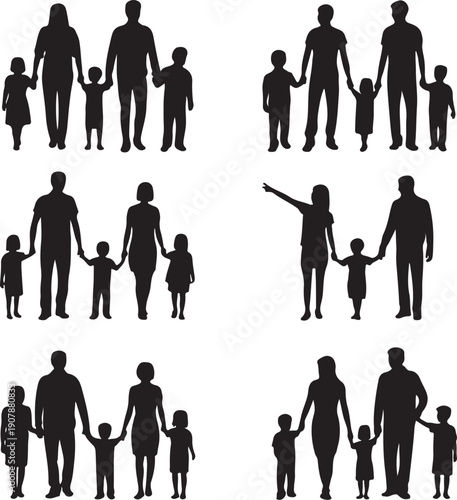 Family icon set isolated on white background. Vector