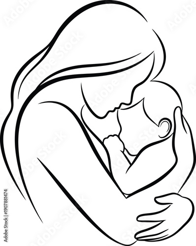 Tender moment of mother and child