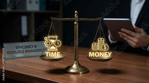 Balancing Time and Money on Scales of Justice in Business.