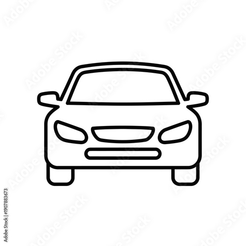 Automobile front view vector illustration, modern car outline, sleek design for automotive concepts
