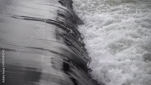 water flowing from a waterfall