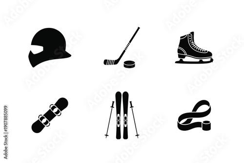 Sports element vector icon silhouette bundle bundle