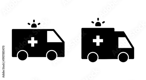 Ambulance icon symbol for apps and websites. ambulance truck sign and symbol. ambulance car