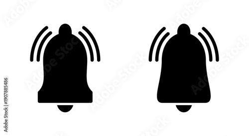 Bell icon symbol for apps and websites. Notification sign and symbol for web site design