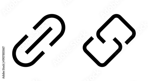 Link icon symbol for apps and websites. Hyperlink chain sign and symbol