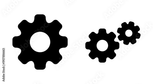 Setting icon symbol for apps and websites. Cog sign and symbol. Gear Sign