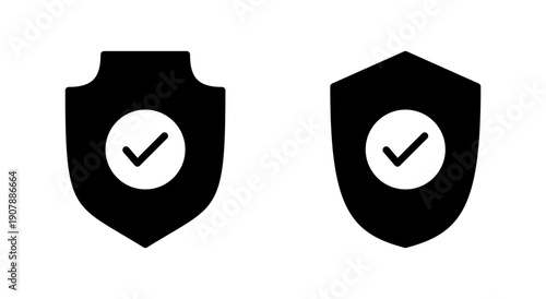 Shield check mark icon symbol for apps and websites. Protection approve sign. Insurance icon